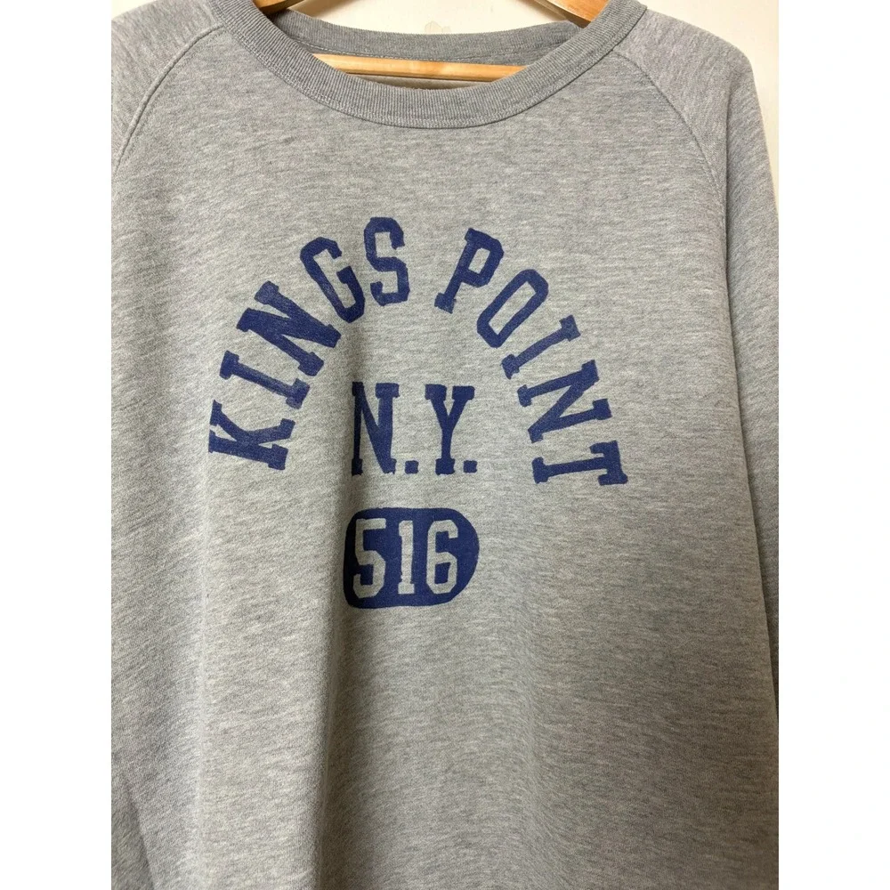 J. Crew Vintage Fleece Kings Point NY 516 Sweatshirt Gray Mens XXLT Tall